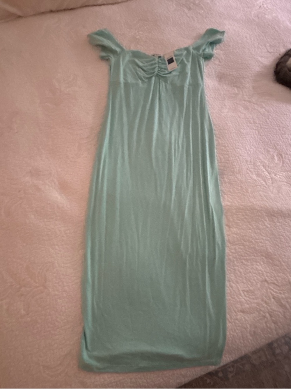 Mint Green Off-Shoulder Midi Dress